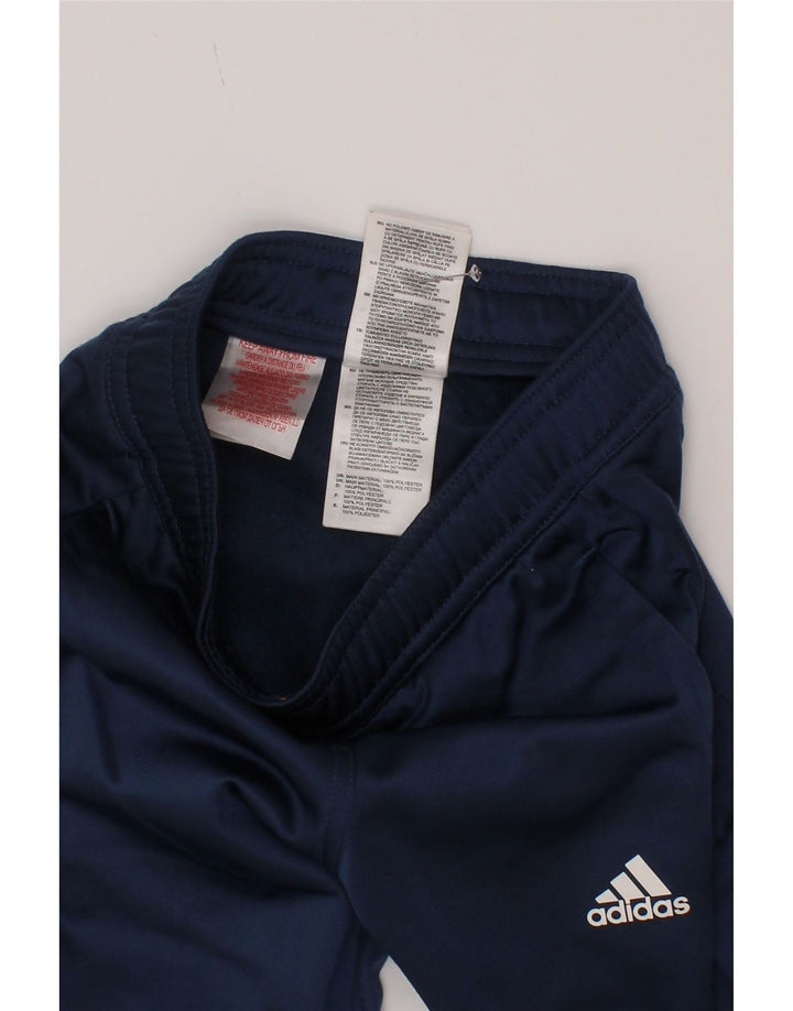 Adidas Boys Tracksuit Trousers Joggers 4-5 Years Navy Blue Polyester