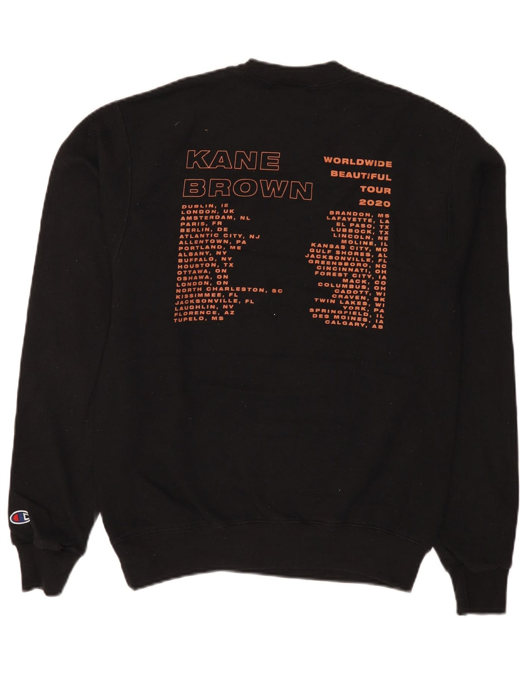 Champion Ανδρικό γραφικό φούτερ Kane Brown Jumper Μικρό μαύρο βαμβακερό