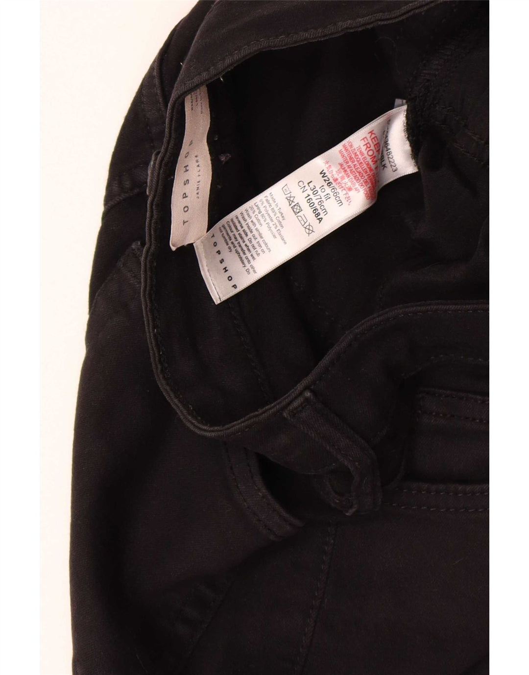 Topshop Γυναικείο Τζιν Jamie Flared W26 L30 μαύρο βαμβακερό