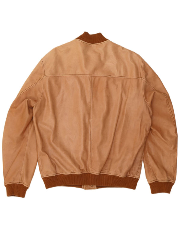 Conbipel Ανδρικό Δερμάτινο Μπουφάν Bomber IT 56 2XL Καφέ