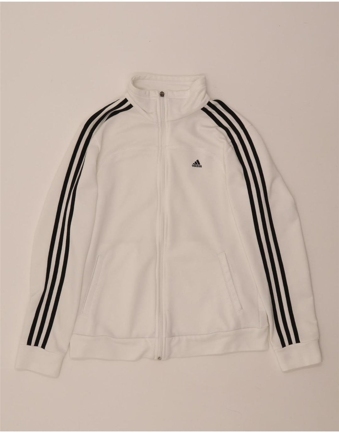 Γυναικεία αθλητική φόρμα ADIDAS Top Jacket UK 12/14 Medium White Polyester