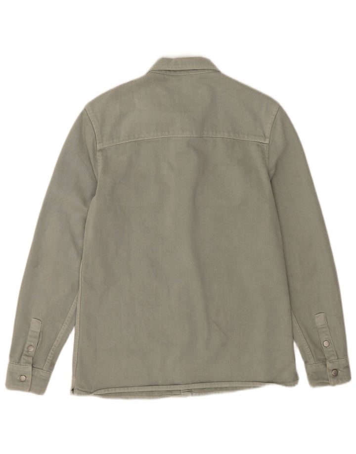 Ανδρικό τζιν πουκάμισο ZARA Relaxed Fit Μικρό χακί βαμβακερό