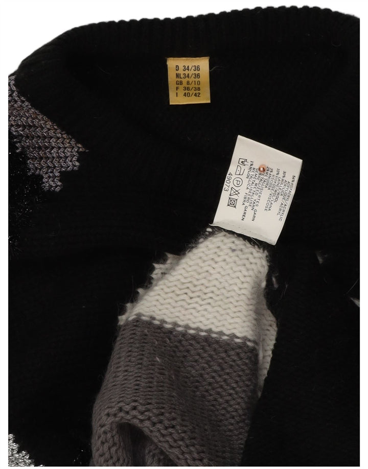 VINTAGE Γυναικείο πουλόβερ με λαιμόκαυστο UK 8/10 Μικρό πολύχρωμο