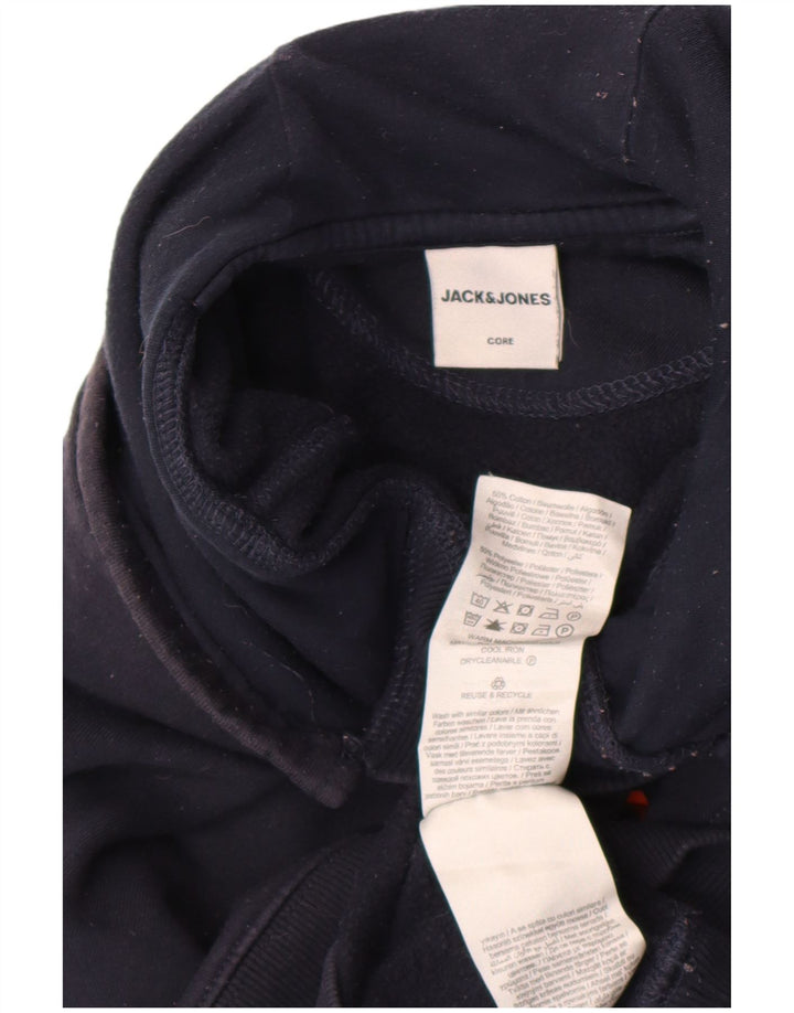 Jack & Jones Ανδρικό φούτερ με κουκούλα, μεσαίο μπλε βαμβακερό