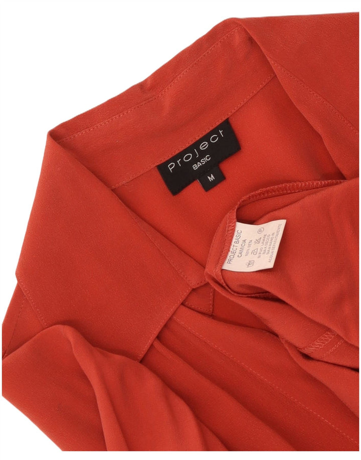 Project Γυναικείο πουκάμισο Μπλούζα UK 14 Medium Orange Silk