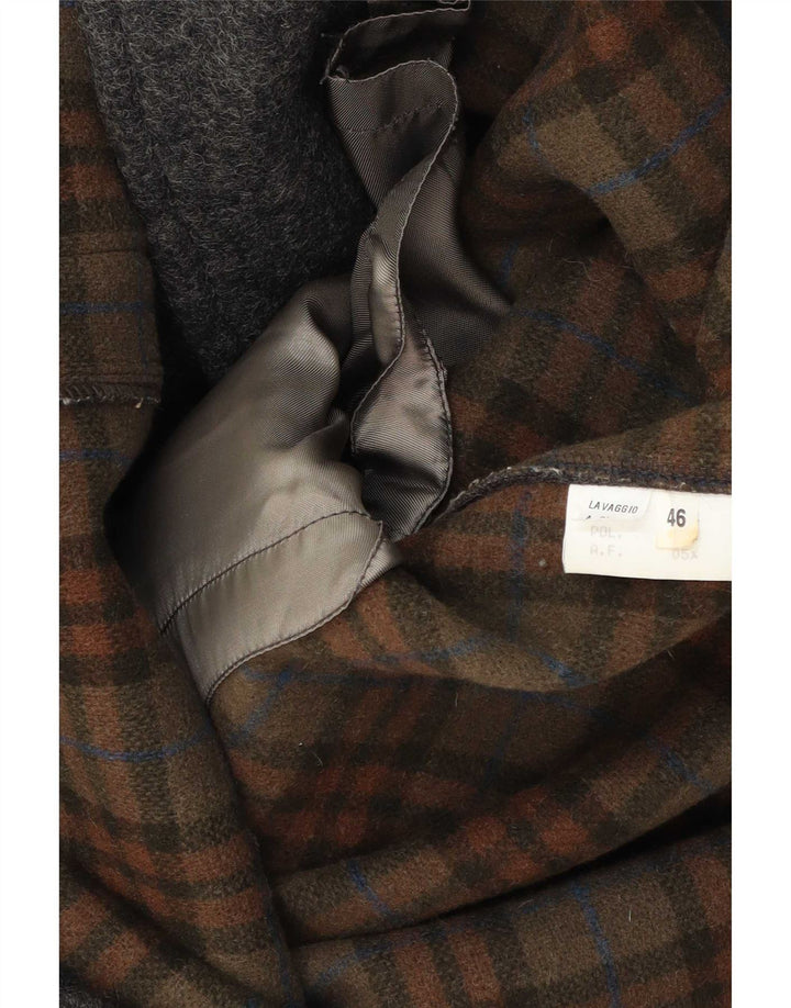 Vintage Ανδρικό παλτό Duffle IT 46 Μικρό μαλλί με γκρι λείανση