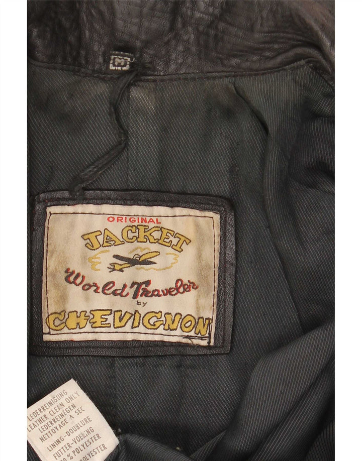 Chevignon Γυναικείο Δερμάτινο Μπουφάν Biker UK 14 Μεσαίο Μαύρο