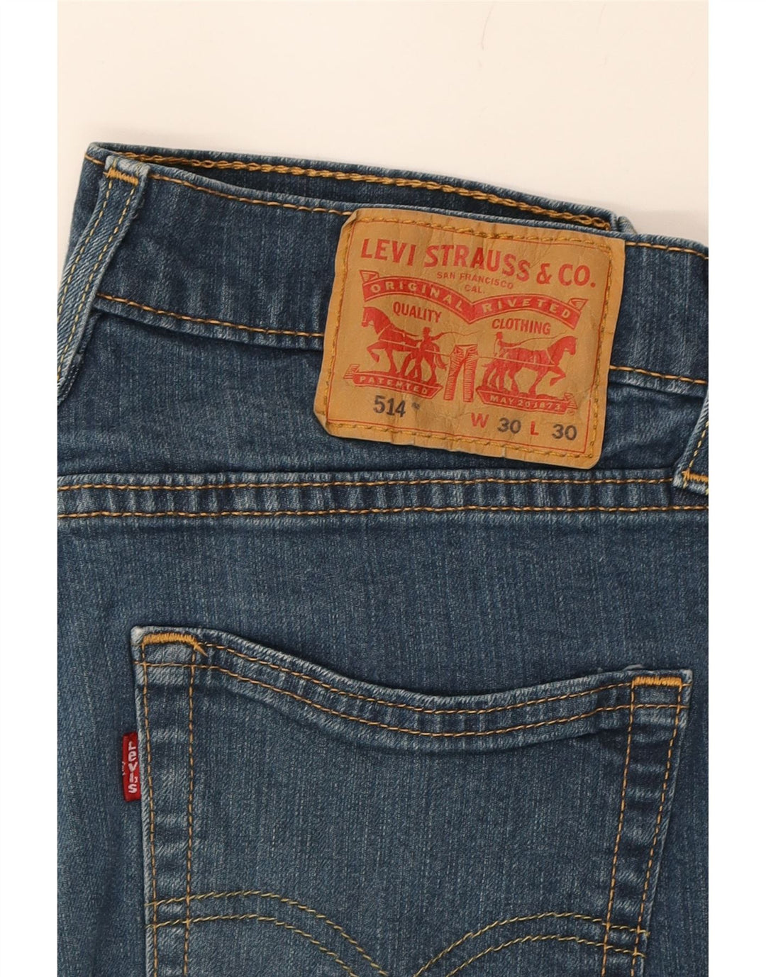 LEVI'S Mens 514 Straight Jeans W30 L25 Blue Cotton Vintage Levi's and Second-Hand Levi's from Messina Hembry 
