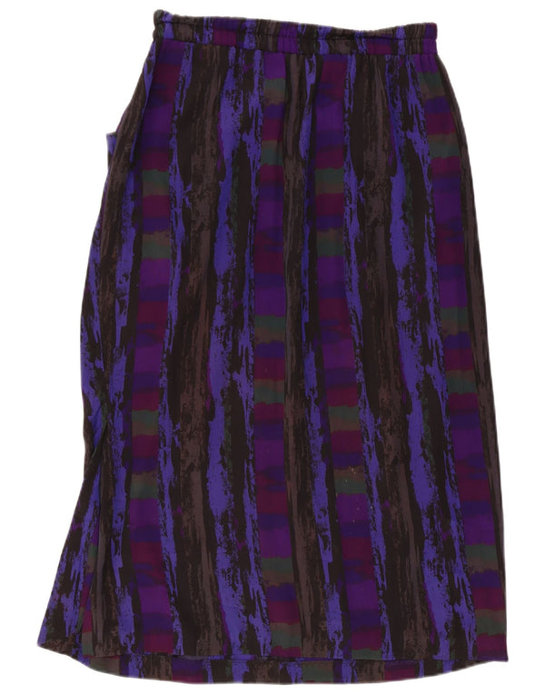 Fiorella Rubino γυναικεία ίσια φούστα UK 12 Medium W28 μωβ ριγέ