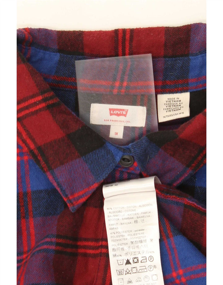 Γυναικείο πουκάμισο Levi's Flannel UK 18 XL Red Check Cotton