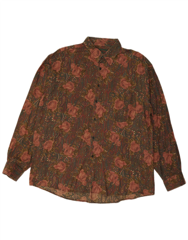 Ανδρικό πουκάμισο VINTAGE XL Πολύχρωμο Floral Rayon