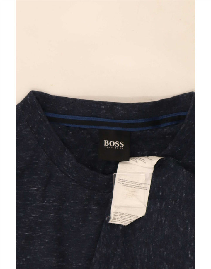 Ανδρικό T-Shirt Hugo Boss Top Βαμβακερό μεσαίο μπλε ναυτικό