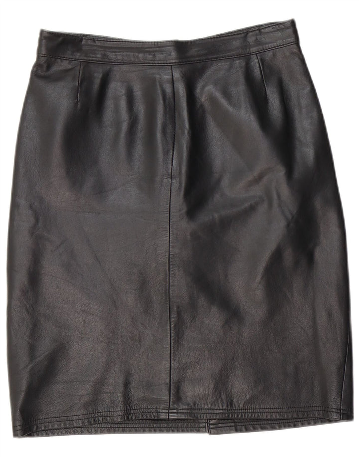 Γυναικεία Δερμάτινη Φούστα VINTAGE IT 44 Medium W28 Μαύρη Δερμάτινη