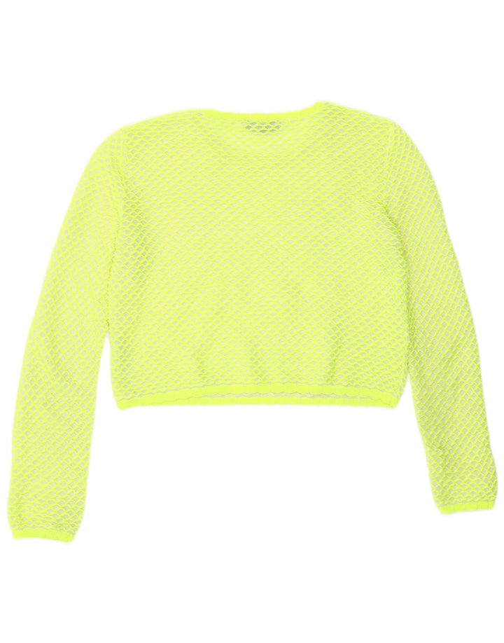 Zara Γυναικεία Μπλούζα Crop Top UK 14 Μεσαίου πράσινου γεωμετρικού πολυεστέρα