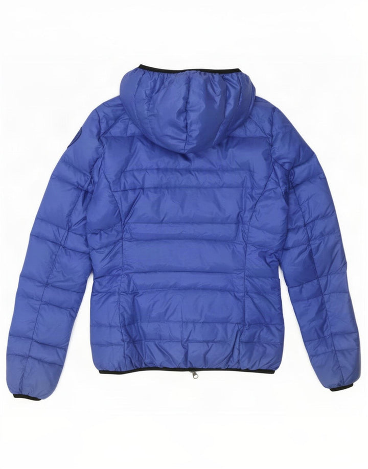 Blauer Γυναικείο μπουφάν με κουκούλα UK 10 Small Blue Polyamide