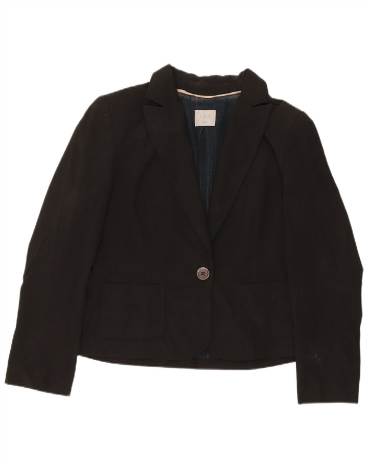 Oasis Γυναικείο Μπουφάν 1 Κουμπί Blazer UK 16 μεγάλο μαύρο πολυεστέρα