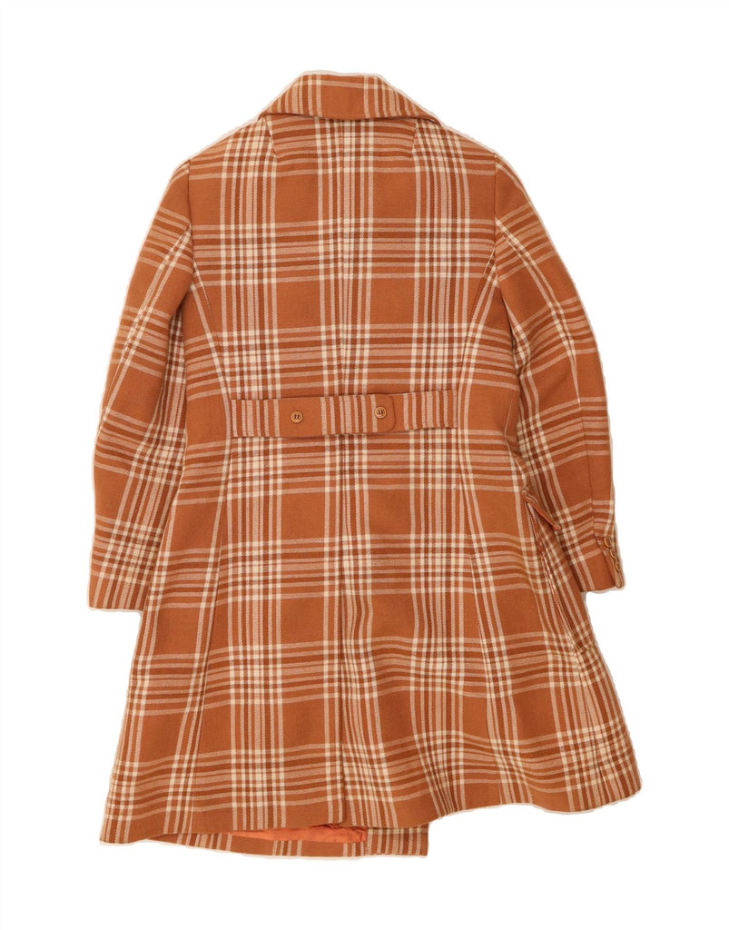 GEORGES RECH Womens Double Breasted Coat UK 10 Small Brown Check Vintage Georges Rech and Second-Hand Georges Rech from Messina Hembry 