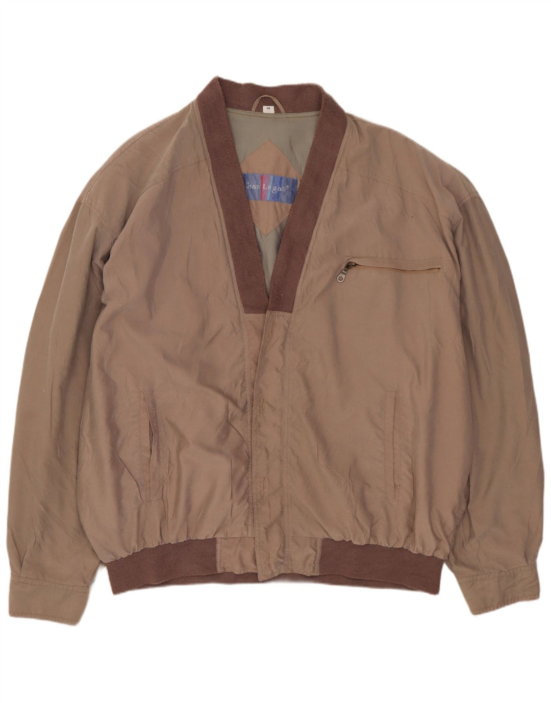 JEAN LEGALLI Ανδρικό Loose Fit Bomber Jacket IT 54 2XL Grey Polyester