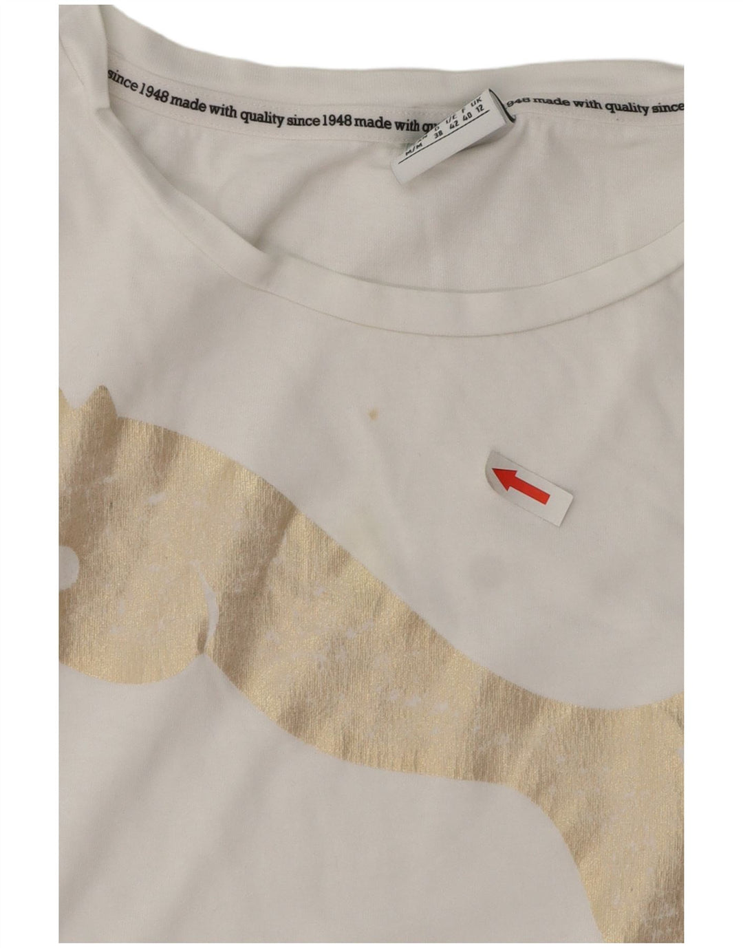 Γυναικείο γραφικό T-Shirt PUMA Top UK 12 Medium White