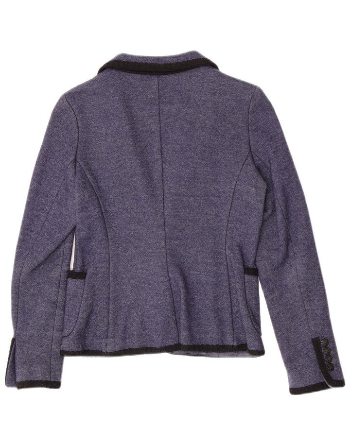 Zara Γυναικείο πλεκτό μπουφάν 1 κουμπιού Blazer UK 12 Medium Blue