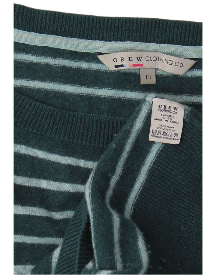 CREW ΕΝΔΥΜΑΤΑ Γυναικείο μακρυμάνικο φόρεμα UK 10 Μικρό Πράσινο Ριγέ