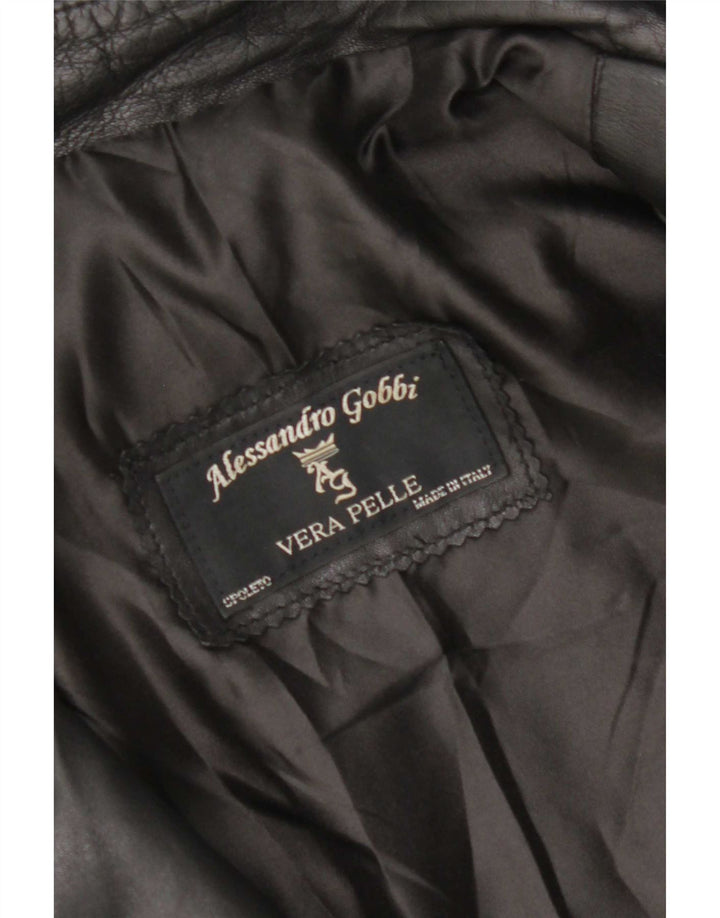 Vintage Γυναικείο Δερμάτινο Μπουφάν UK 14 Medium Black Leather