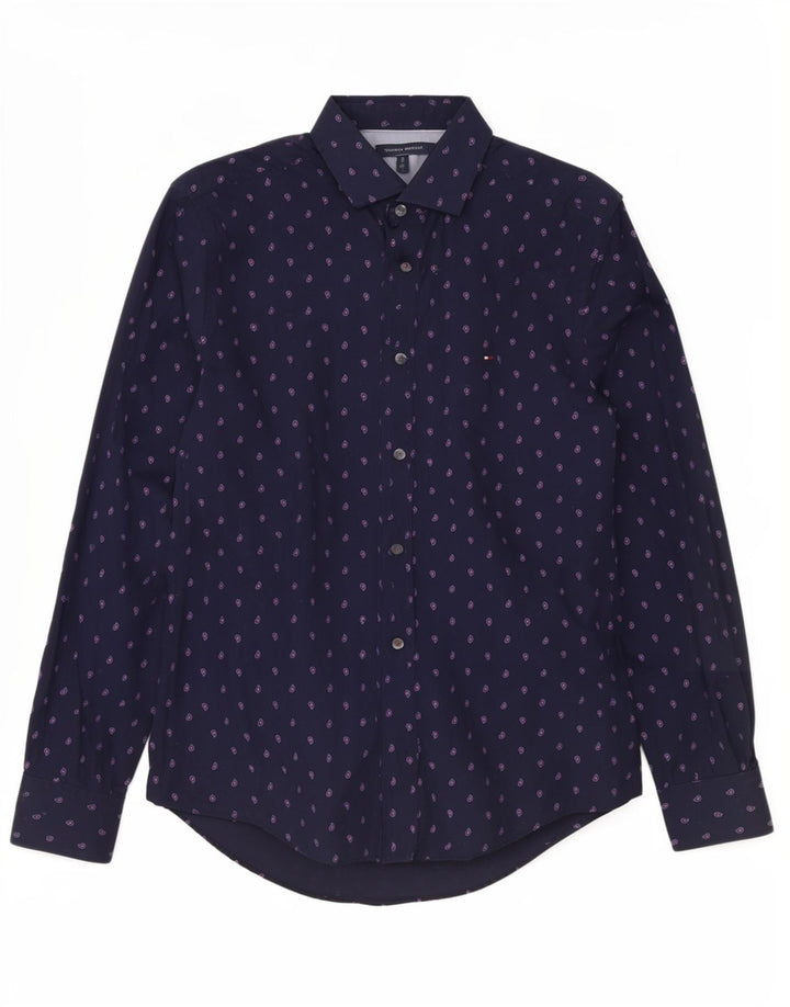Ανδρικό πουκάμισο Tommy Hilfiger Βαμβακερό μεσαίο Navy Blue Paisley