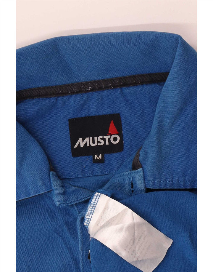 Ανδρικό πουκάμισο πόλο Musto, μεσαίο μπλε βαμβακερό