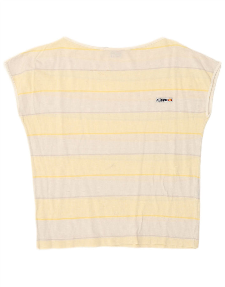 Ellesse Γυναικείο T-Shirt Top IT 42 Βαμβακερό μεσαίο κίτρινο ριγέ