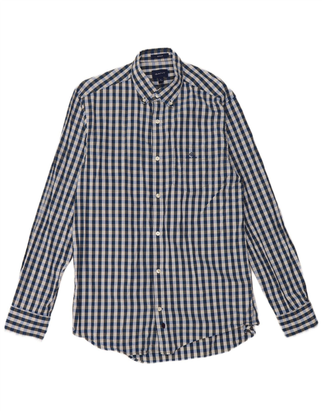 Ανδρικό πουκάμισο Gant Regular Fit Size 39/40 15 1/2 Medium Blue Gingham Cotton