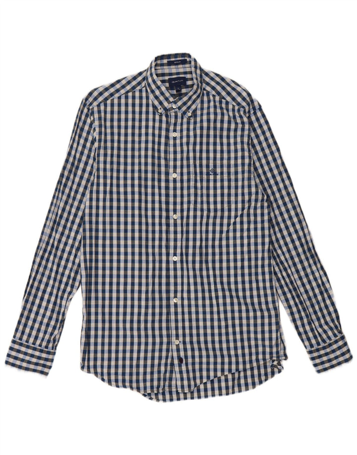 Ανδρικό πουκάμισο Gant Regular Fit Size 39/40 15 1/2 Medium Blue Gingham Cotton