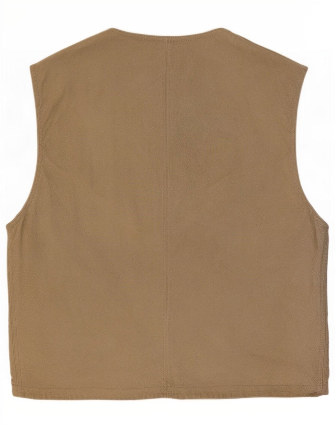 Vintage Mens Suede Utility Gilet IT 48 Medium Beige Leather
