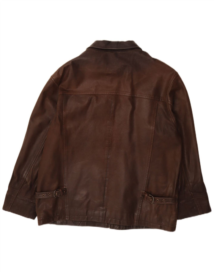 Peek & Cleppenburg Ανδρικό Δερμάτινο Μπουφάν UK 40 Large Brown Δερμάτινο
