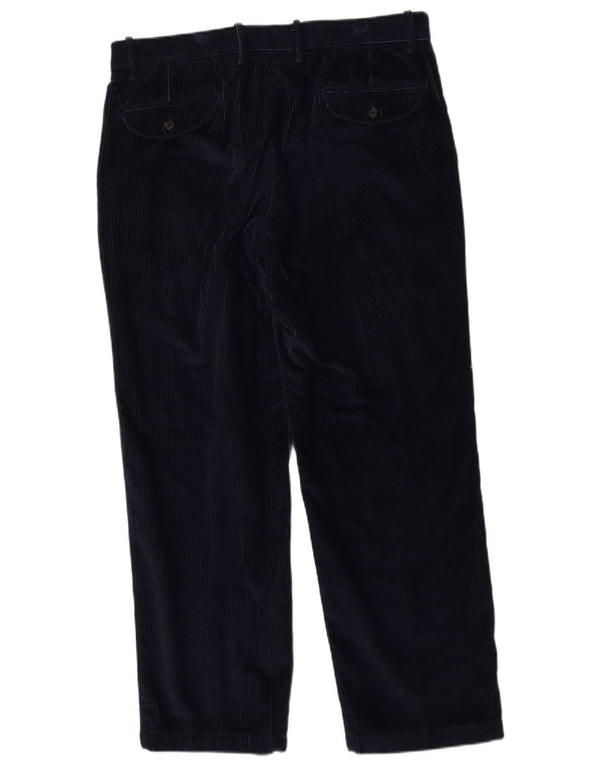 Ανδρικό ίσιο κοτλέ παντελόνι Marks & Spencer W36 L31 Navy Blue Cotton