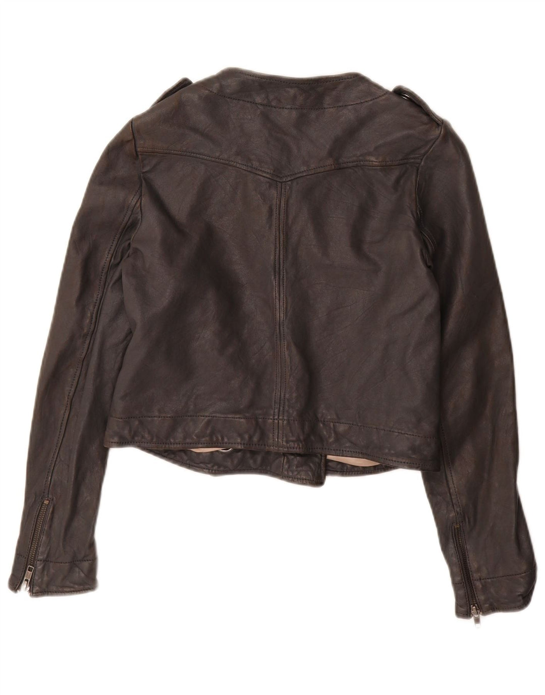 French Connection Γυναικείο Military Crop Jacket UK 10 Small Black Leather