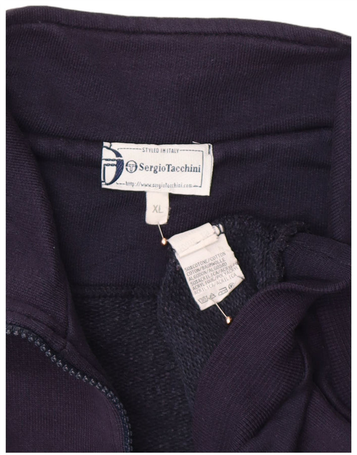 SERGIO TACCHINI Ανδρικό γραφικό φούτερ με φερμουάρ Jumper XL Navy Blue