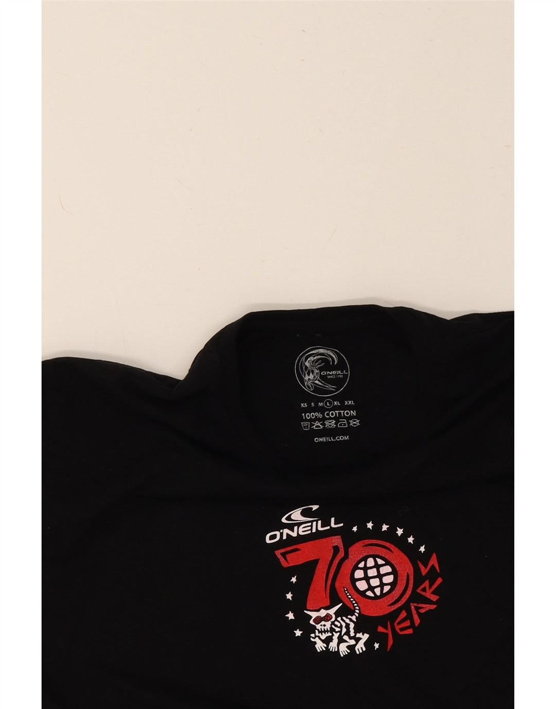 O'NEILL Mens Graphic T-Shirt Top Large Black Cotton Vintage O'Neill and Second-Hand O'Neill from Messina Hembry 
