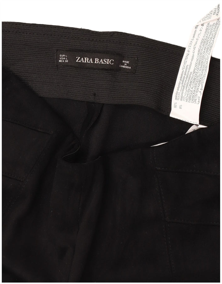 Zara Γυναικείο Slim Casual Παντελόνι Μεγάλο W30 L27 Μαύρο Πολυεστέρα