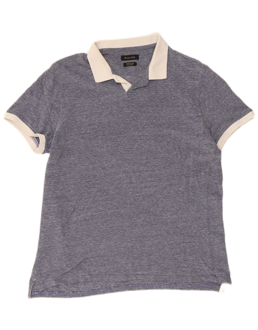 Ανδρικό μπλουζάκι ράγκμπι πόλο Massimo Dutti, μεγάλο μπλε βαμβακερό