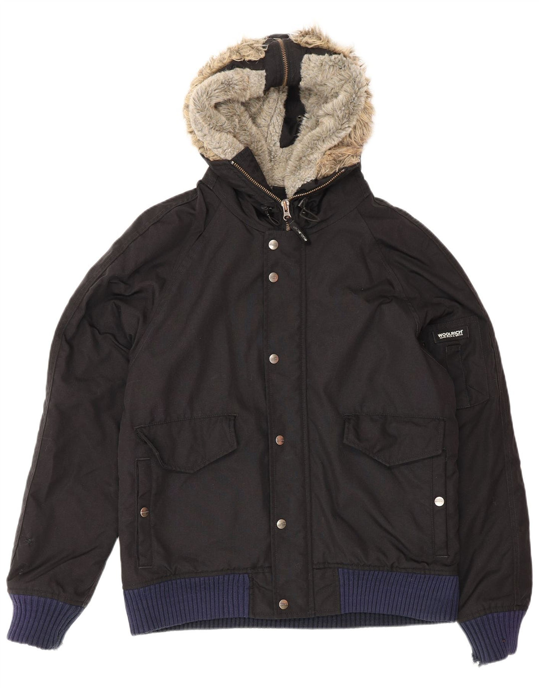 Ανδρικό μπουφάν Woolrich με κουκούλα UK 40 Large Black