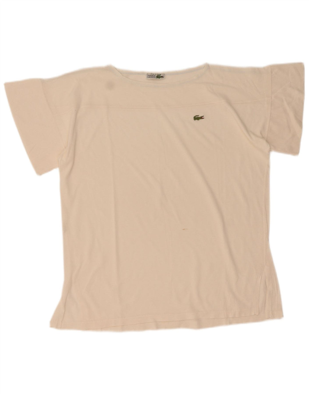 Γυναικείο T-Shirt Lacoste Top Size 44 Μεγάλο λευκό βαμβακερό