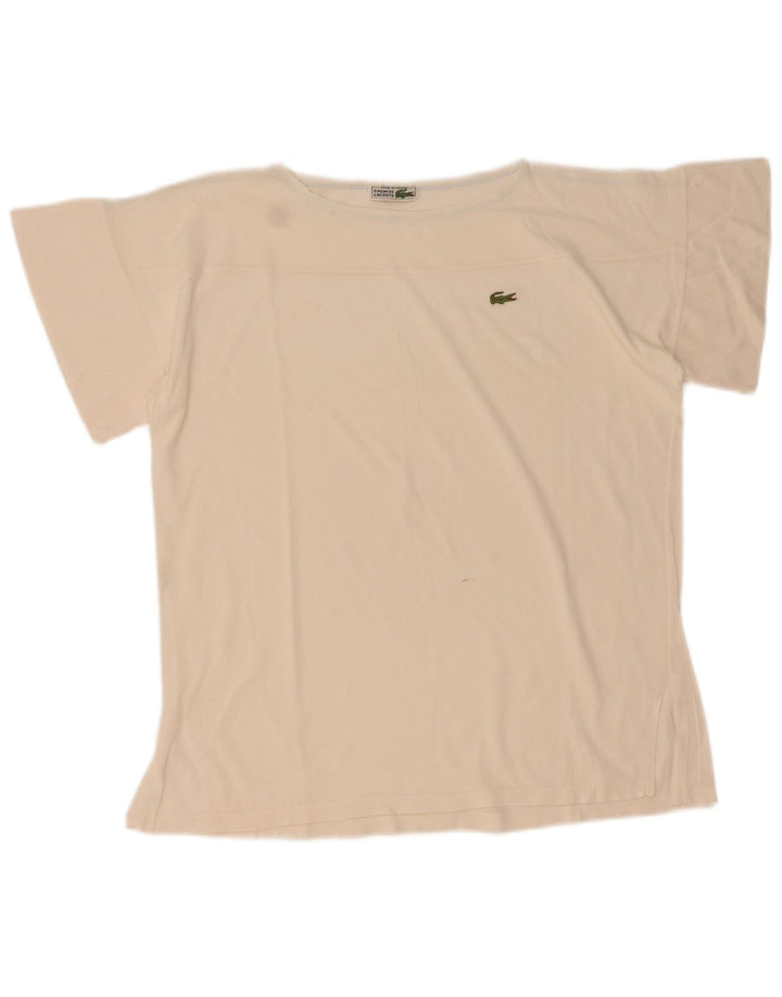 Γυναικείο T-Shirt Lacoste Top Size 44 Μεγάλο λευκό βαμβακερό