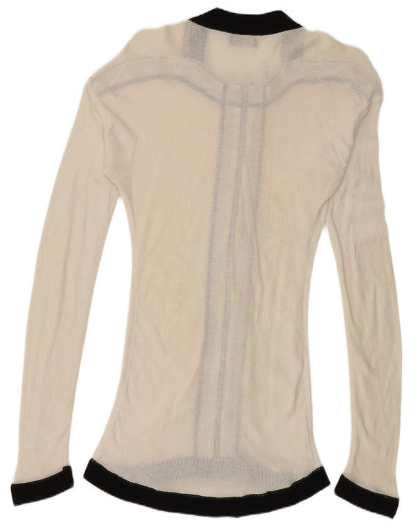 Gianfranco Ferre Γυναικεία ζακέτα πουλόβερ UK 10 Small White Colourblock