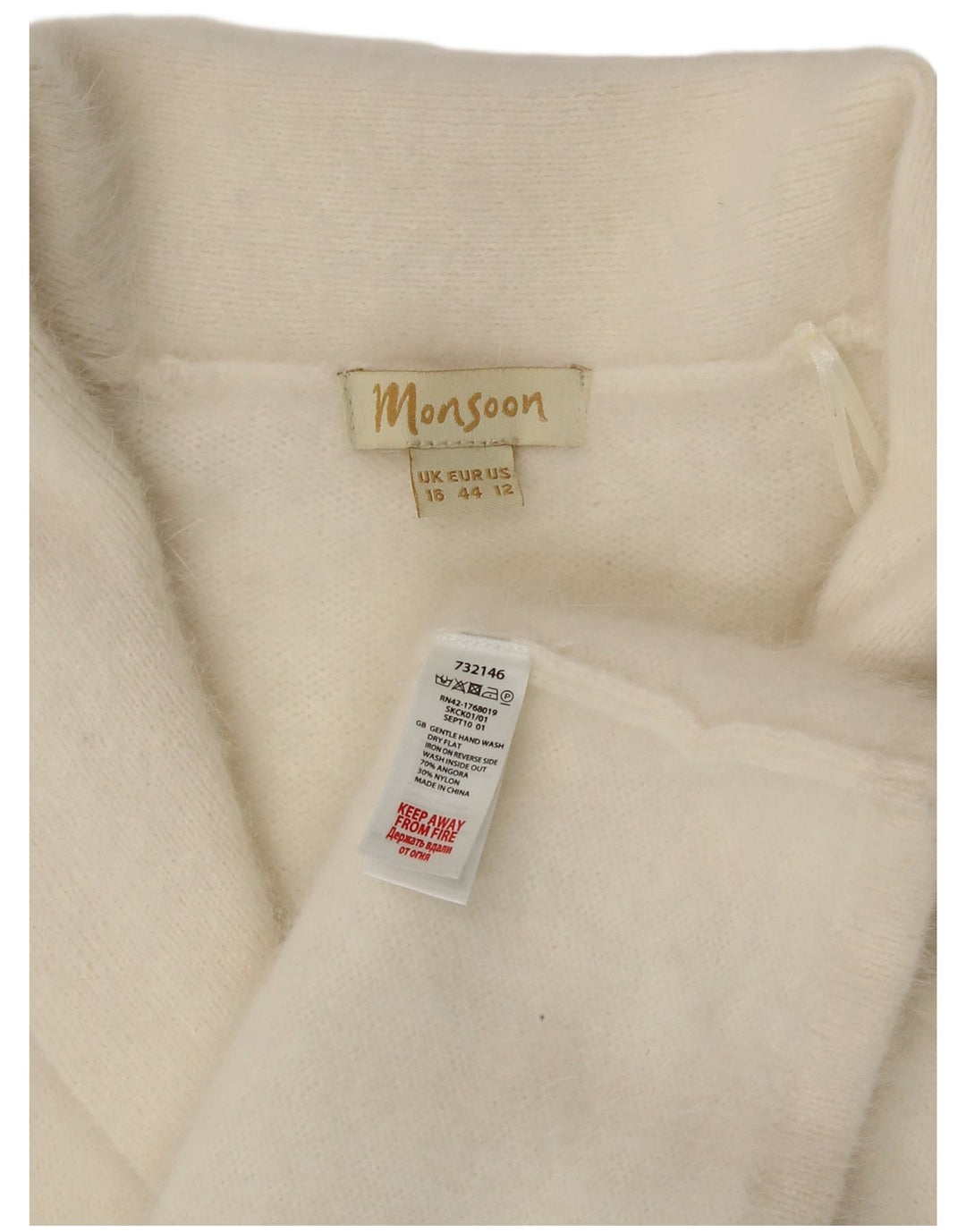 Monsoon Γυναικείο Bolero Jumper UK 16 Large Off White Angora