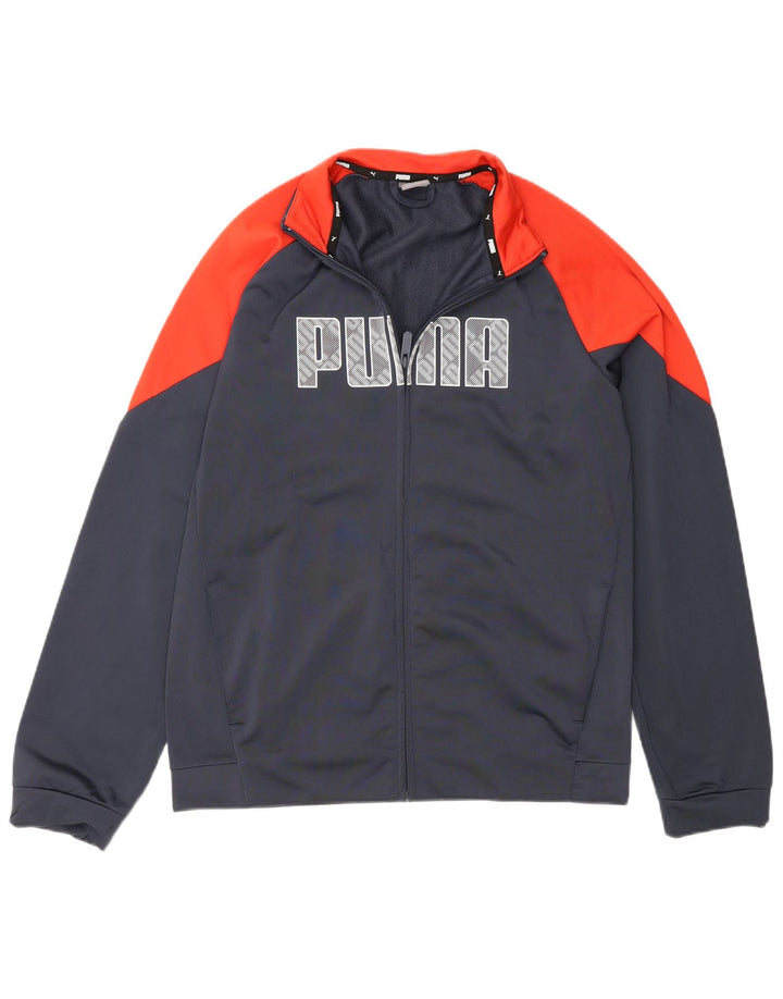 Puma Boys Graphic αθλητική φόρμα Top μπουφάν 15-16 ετών Γκρι Colourblock