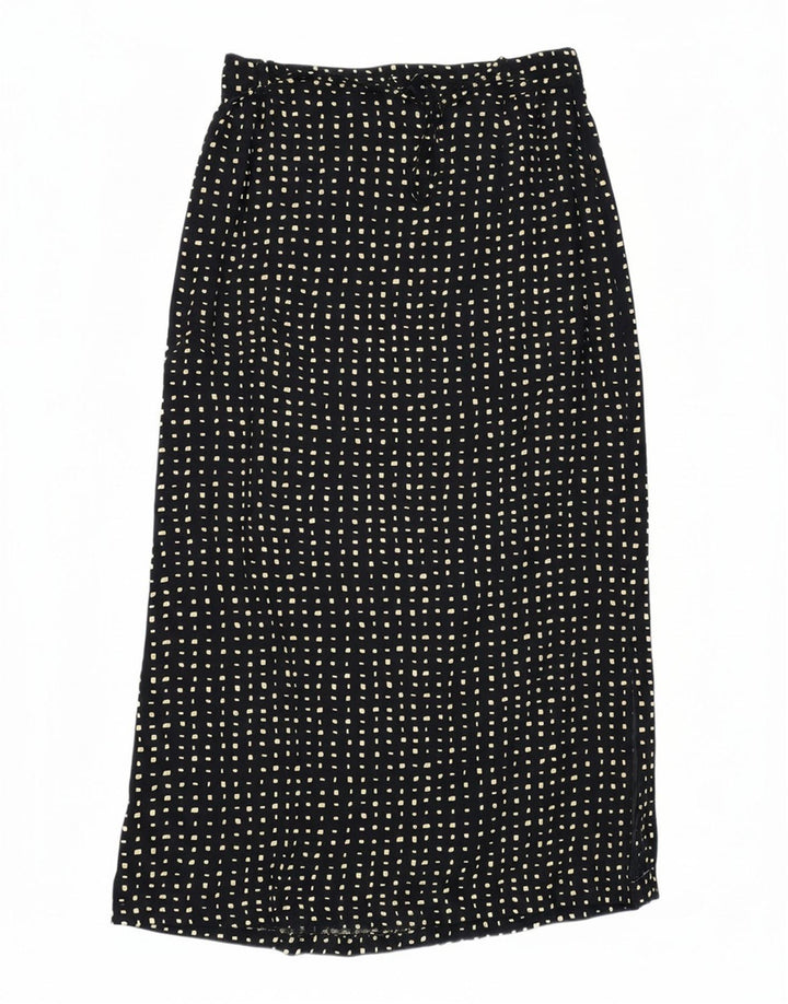 MICHAEL H Womens Midi Skirt W34 Large Black Spotted