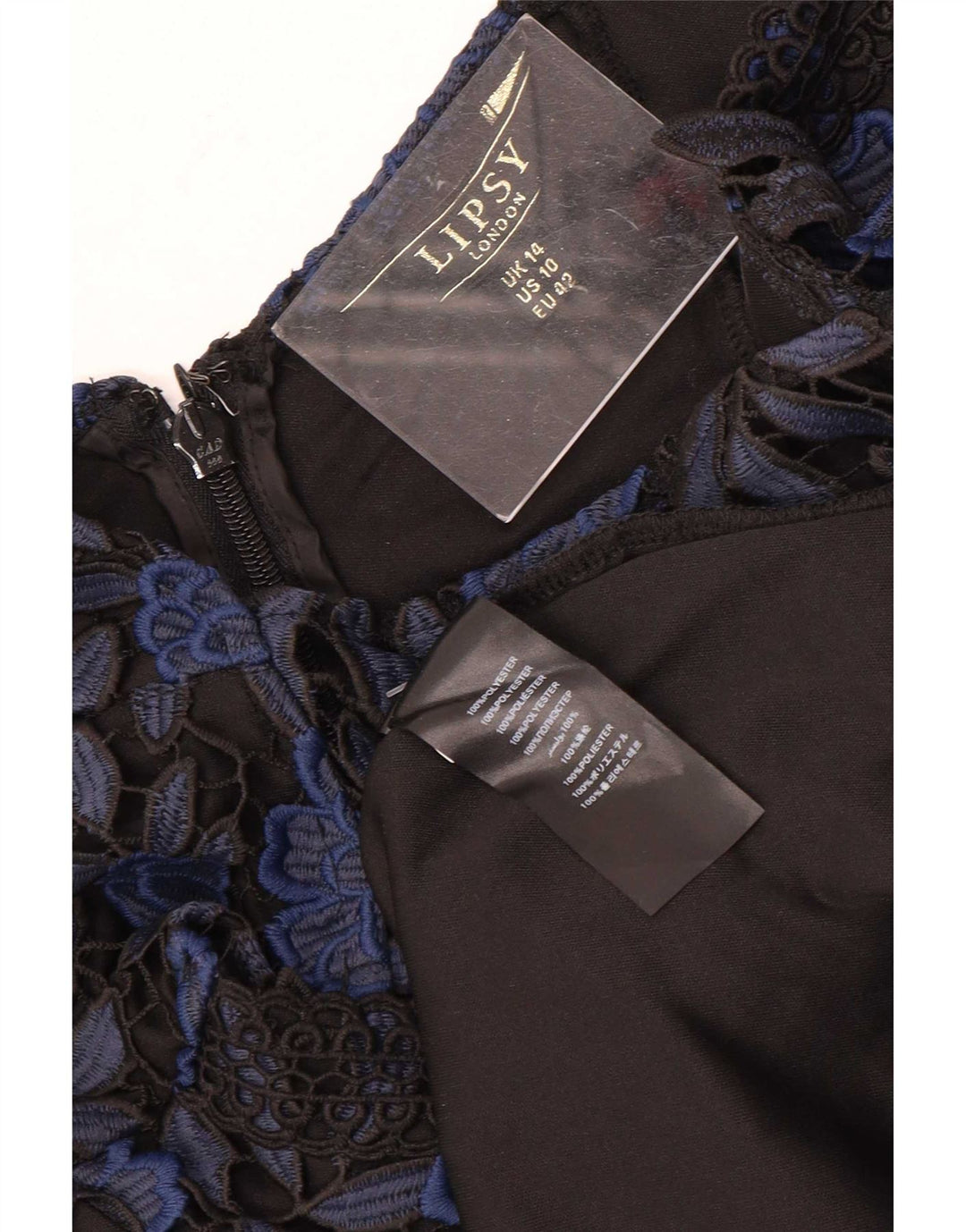 Lipsy Γυναικείο φόρεμα A-Line UK 14 Medium Navy Blue Floral Polyester