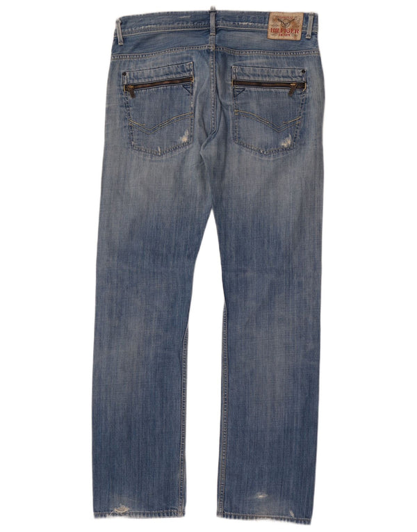 Tommy Hilfiger Mens Ryder Zip Straight Jeans W34 L34 Blue Cotton