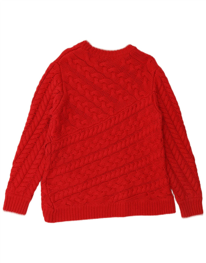 TED BAKER Womens Crew Neck Jumper Sweater Size 4 Large Red Cotton