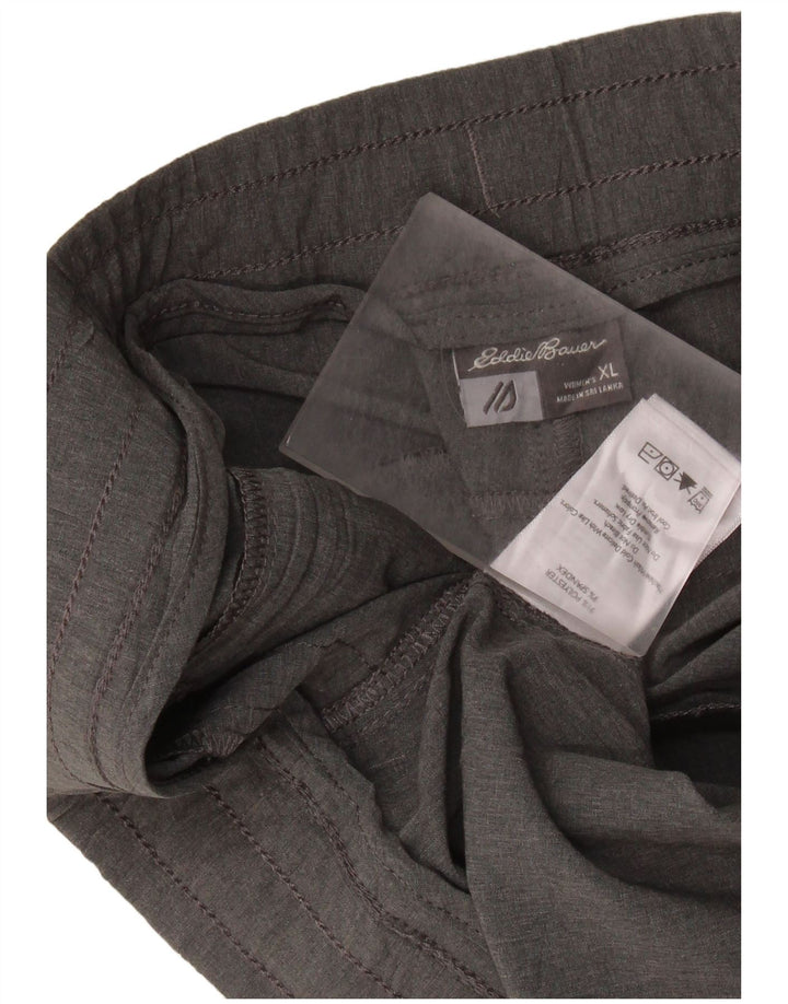 Eddie Bauer Γυναικεία φόρμα φόρμας Capri Cargo Παντελόνι UK 18 XL Grey Polyester